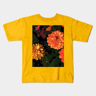 Autumn Colours - Garden Floral Pattern Kids T-Shirt